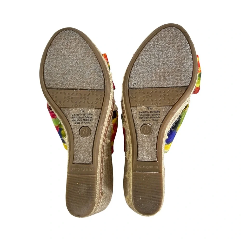 Etienne Aigner Krista Watercolor Wedge Sandals Gold 7.5